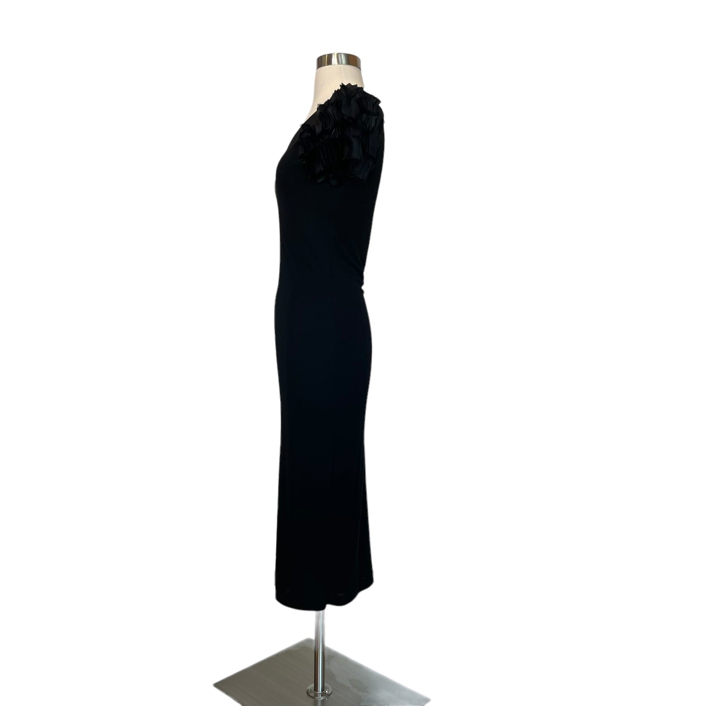 Black Ruffle Sleeve Dress - M