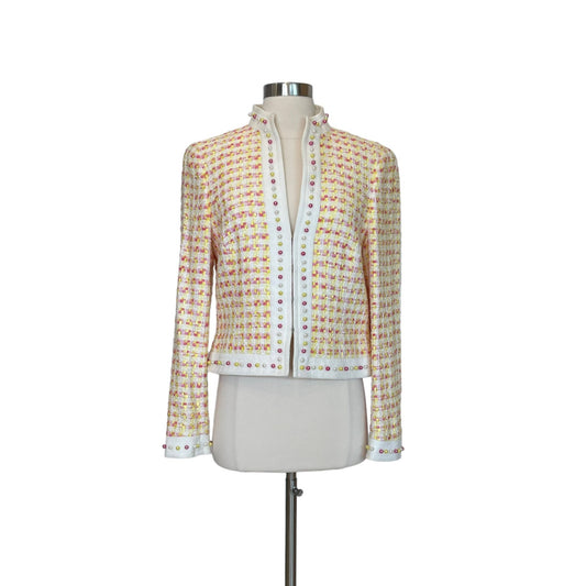Pink and Yellow Tweed Jacket - 38