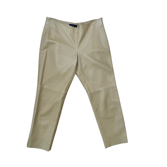 Cream Leather Pants - 42