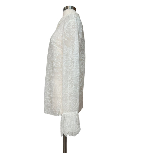 White Logo Laced Shirt - L