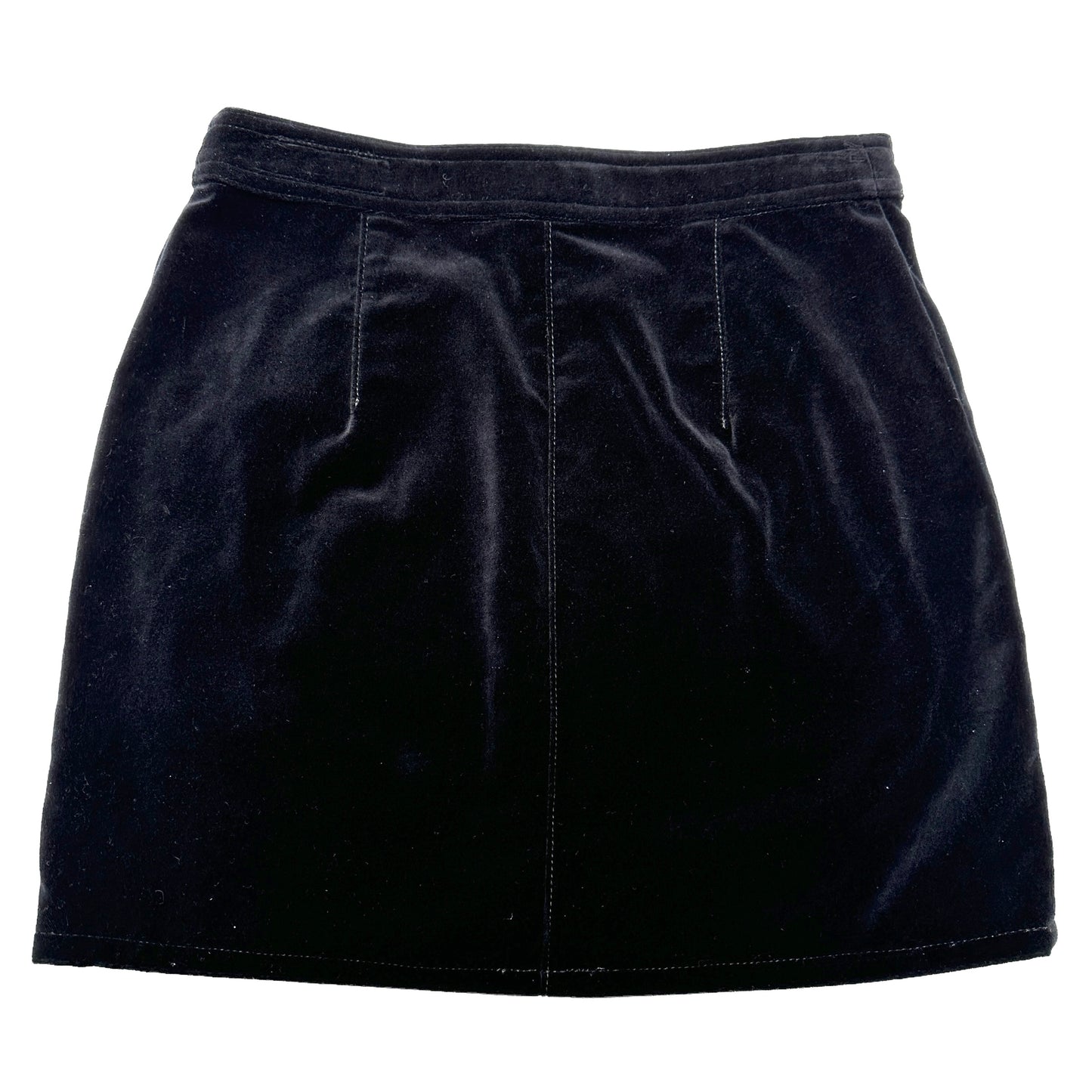 Mini Black Velvet Skirt - 4