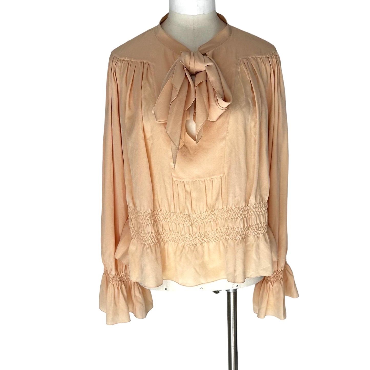 Light Orange Silk Blouse - S