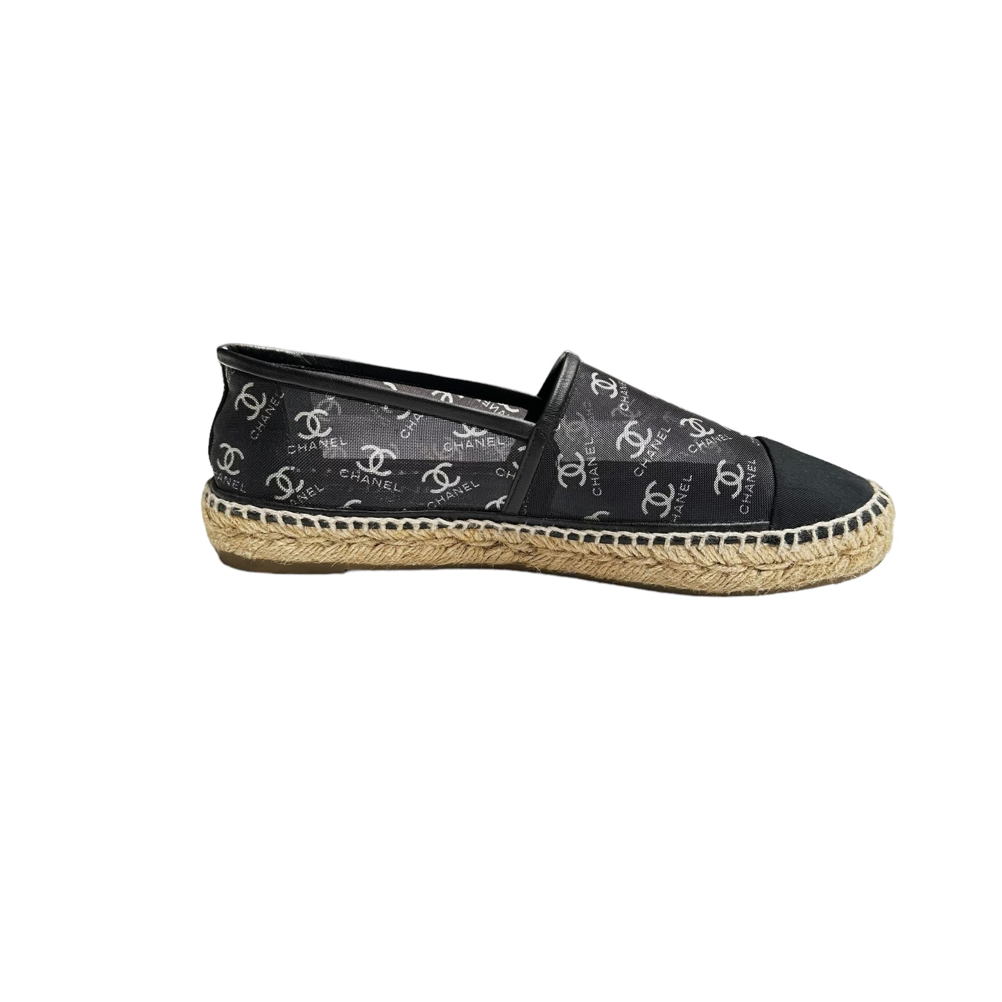 Logo Mesh and Leather Espadrilles