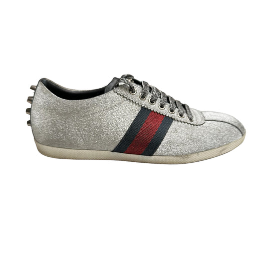 Silver Sparkly Tennis Shoes - 10