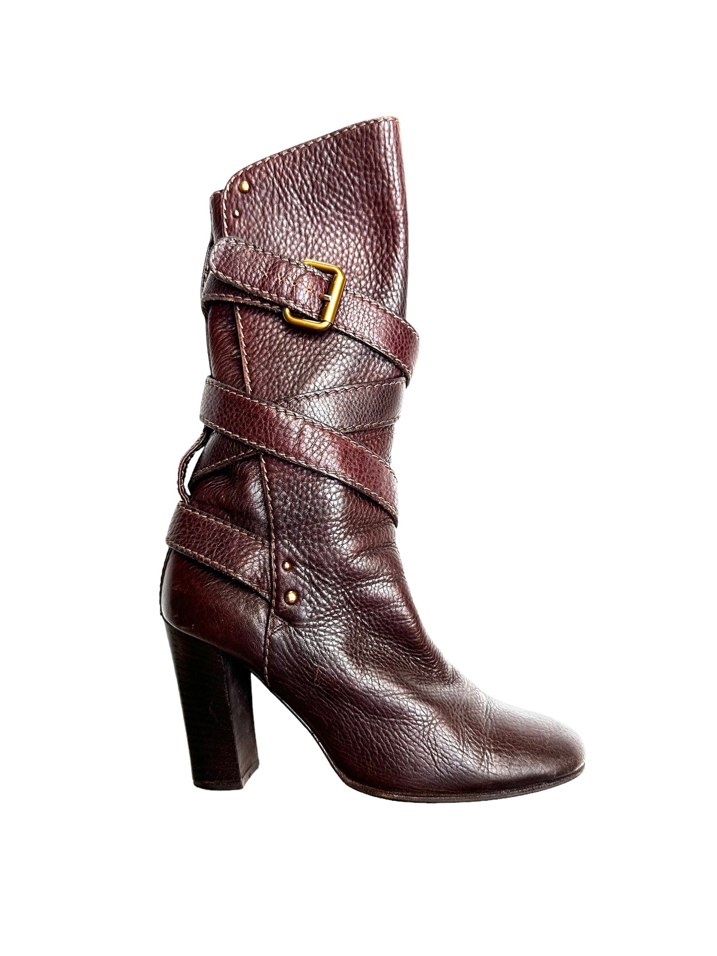 Brown Heeled Boots - 9