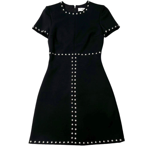 Black Studded Mini Dress - S