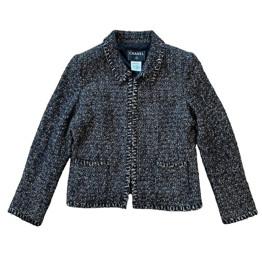 Black & Brown Tweed Jacket - L