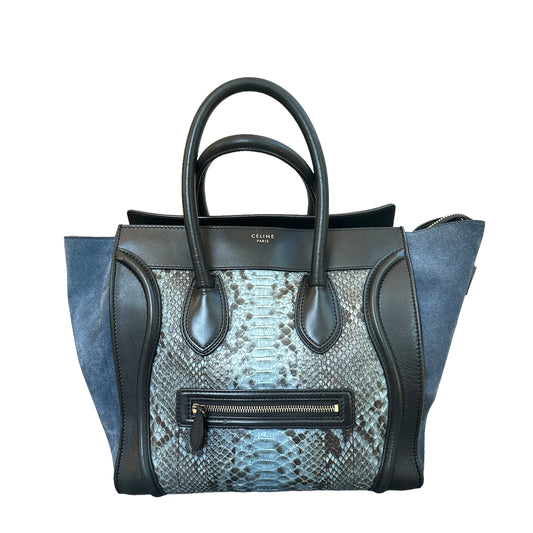 Blue Python Luggage Tote