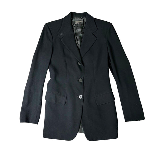 Vintage Black Wool Blazer - 4