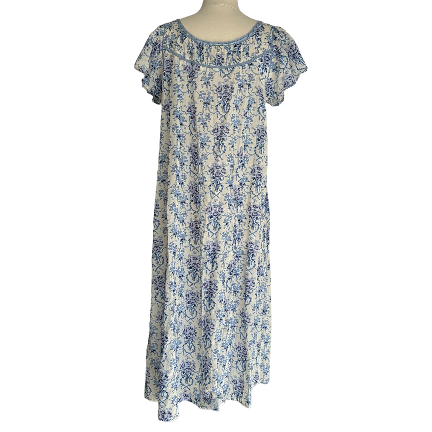 Blue & White Floral Dress - XS