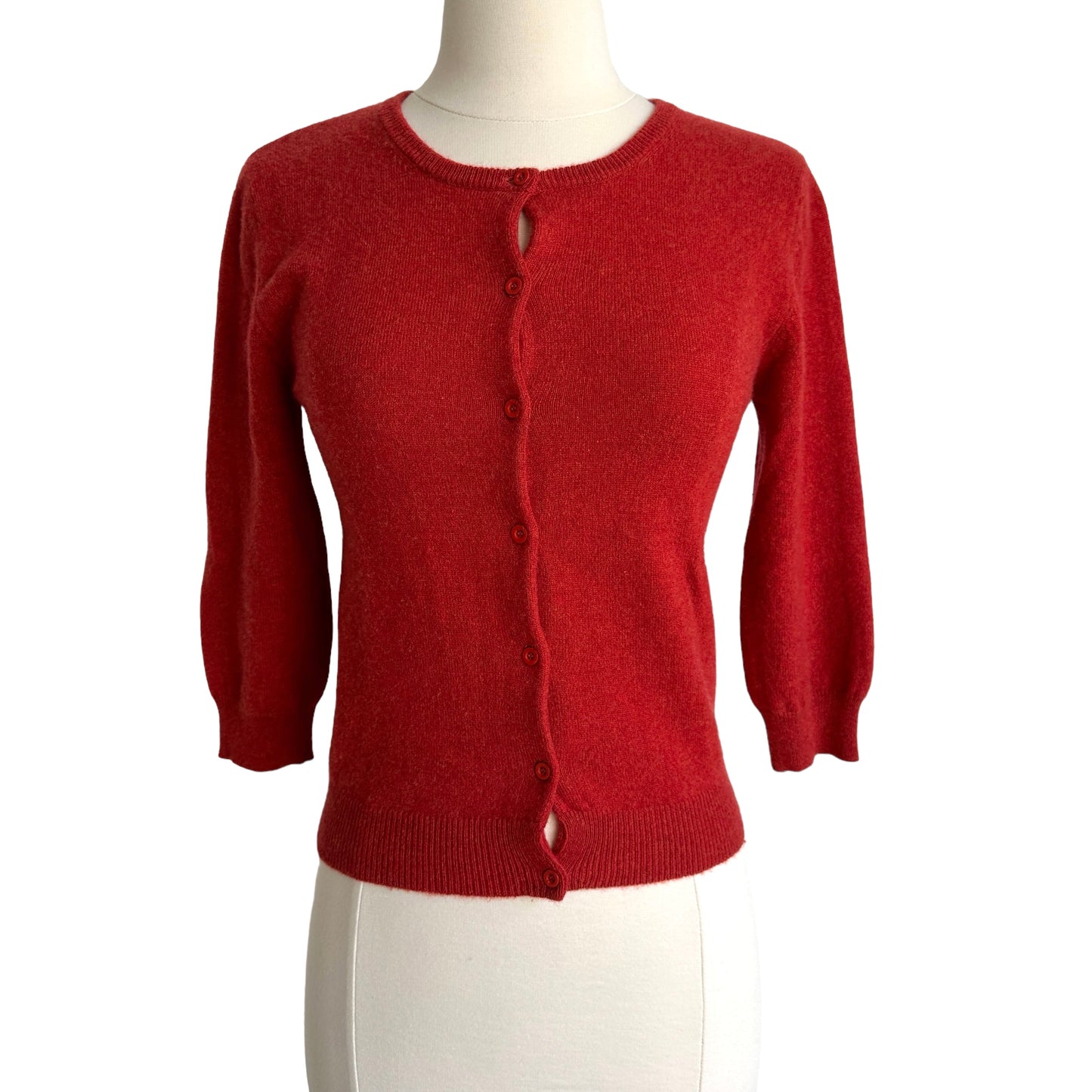 Red Cashmere Cardigan - XS