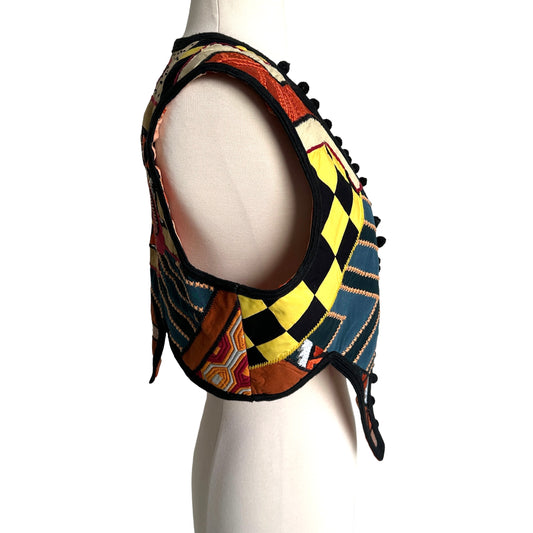 Ethnic Patchwork Vest - M