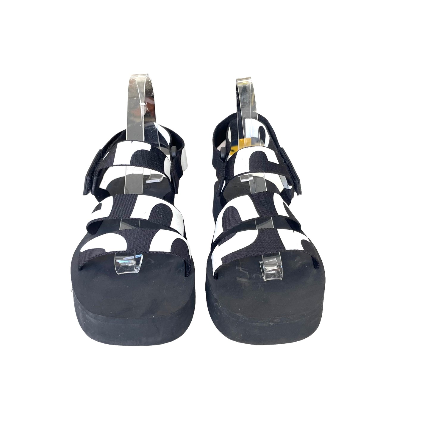 Black & White Logo Sandals - 8