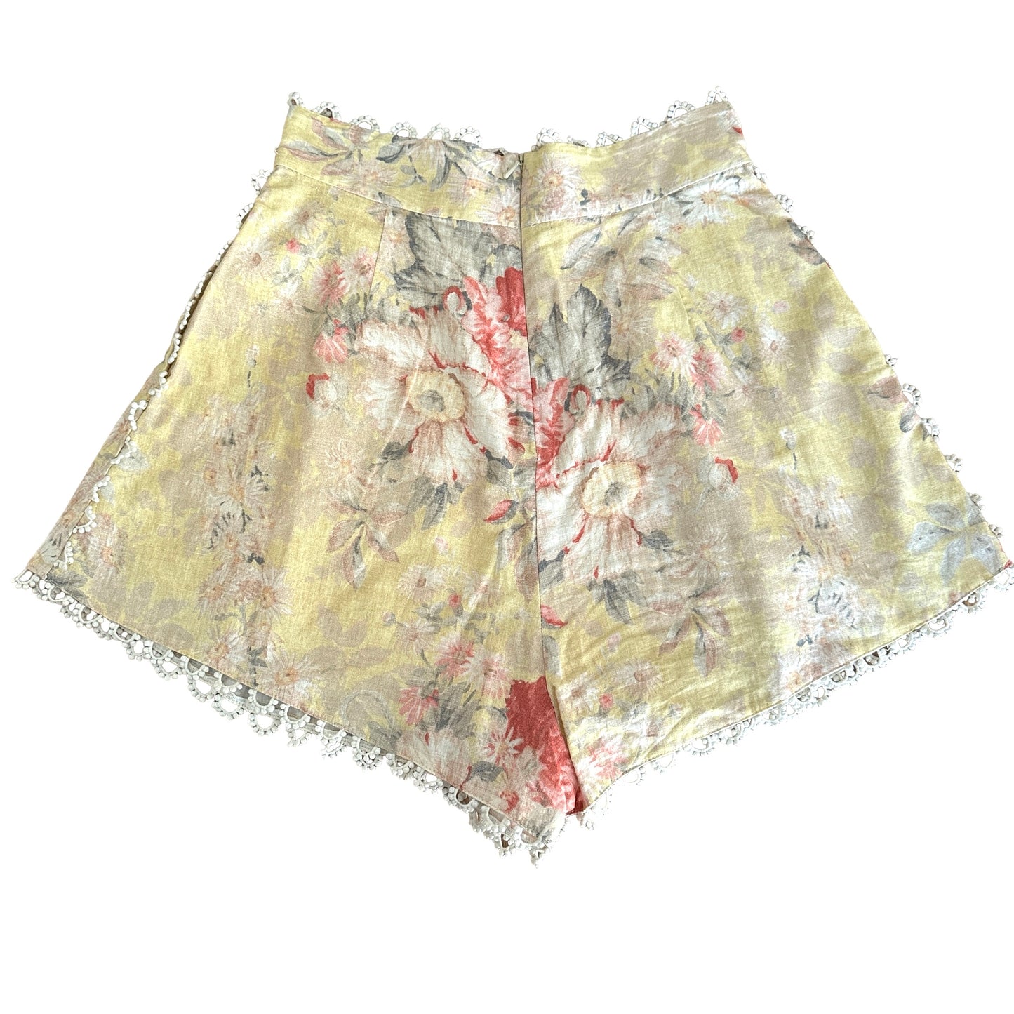 High-Waisted Floral Shorts - S/M