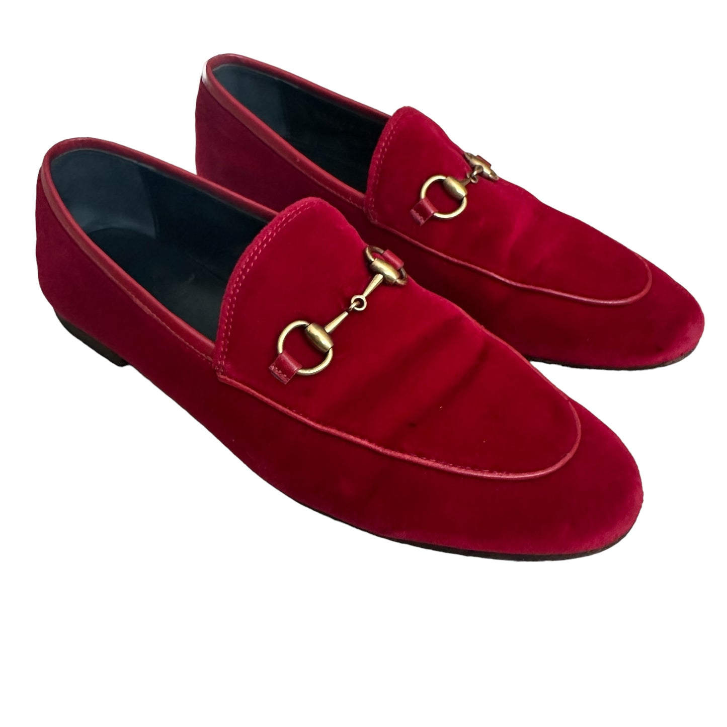 Red Velvet Loafers - 7.5