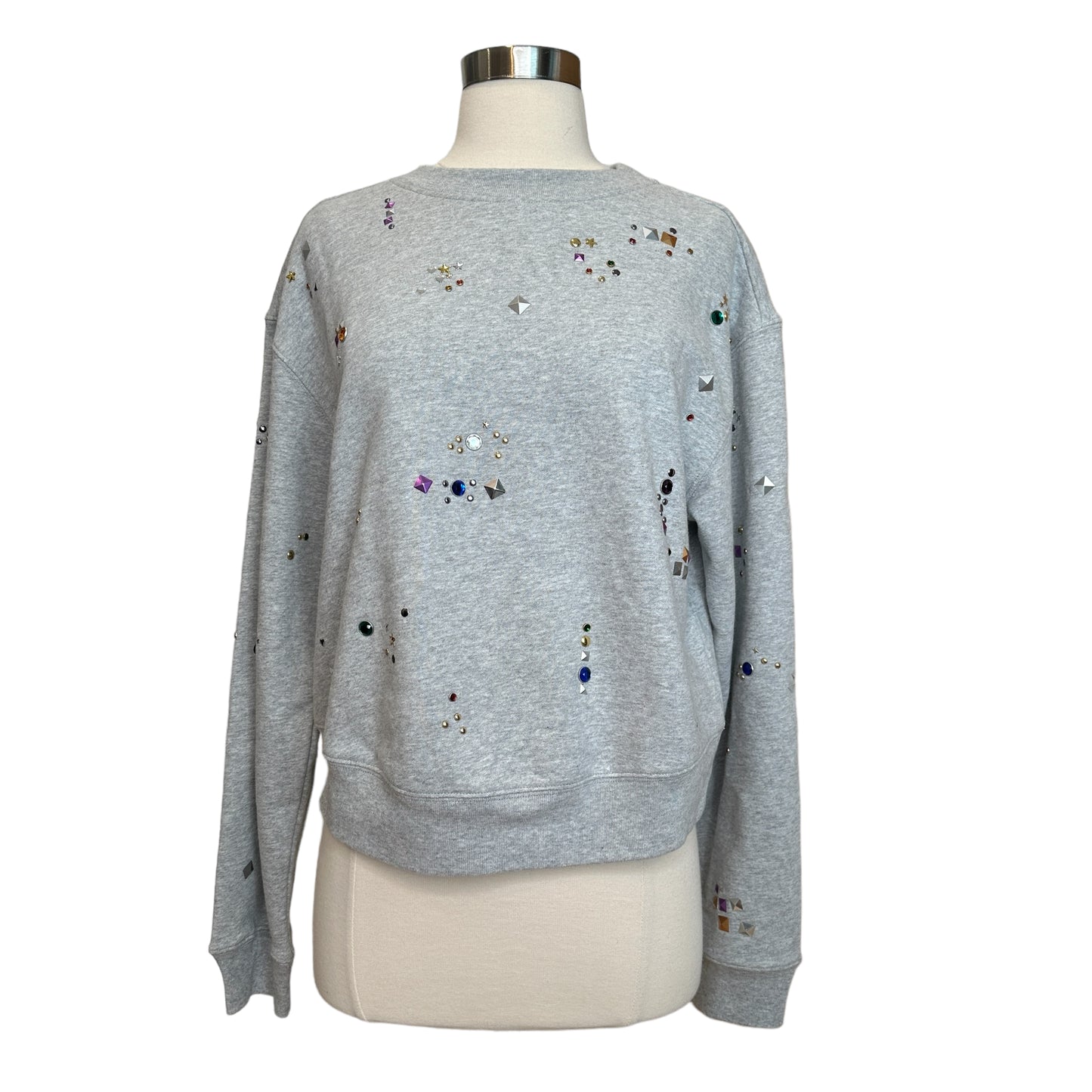 Cropped Jeweled Sweatshirt - M