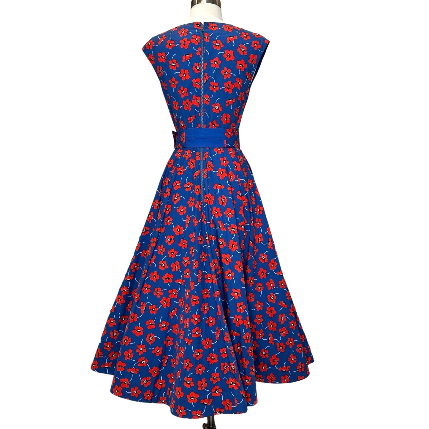 Blue & Red Floral Dress - 4
