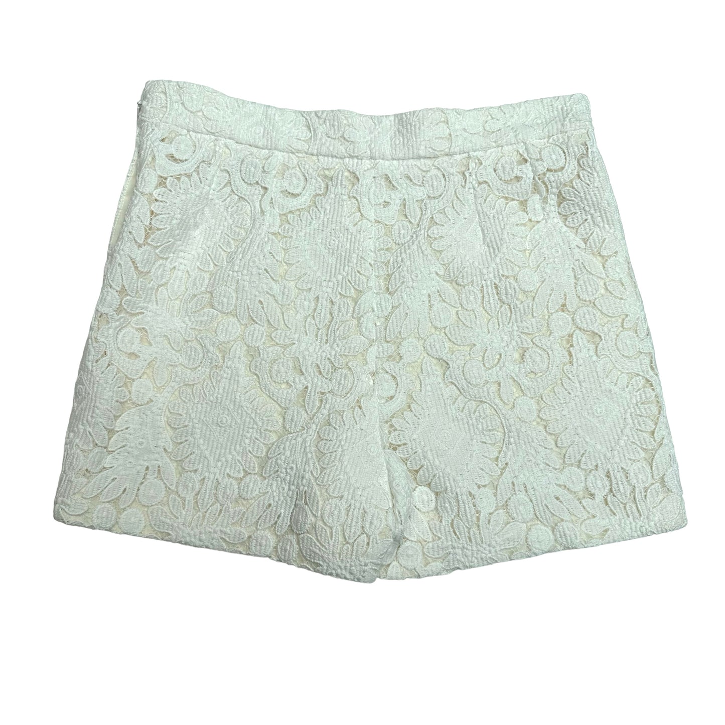 White Lace Mini Shorts - S