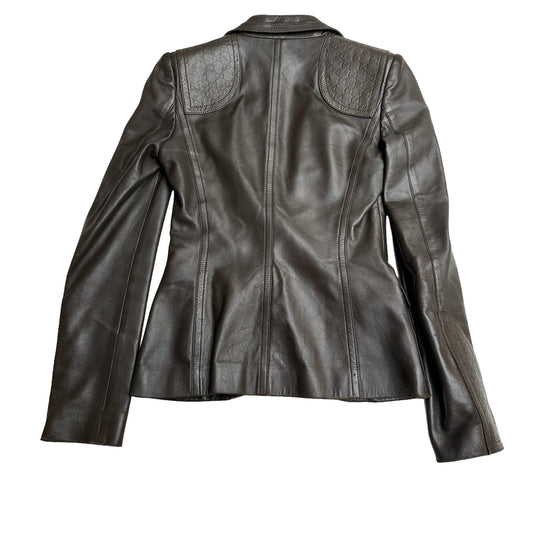 Logo Leather Blazer - S