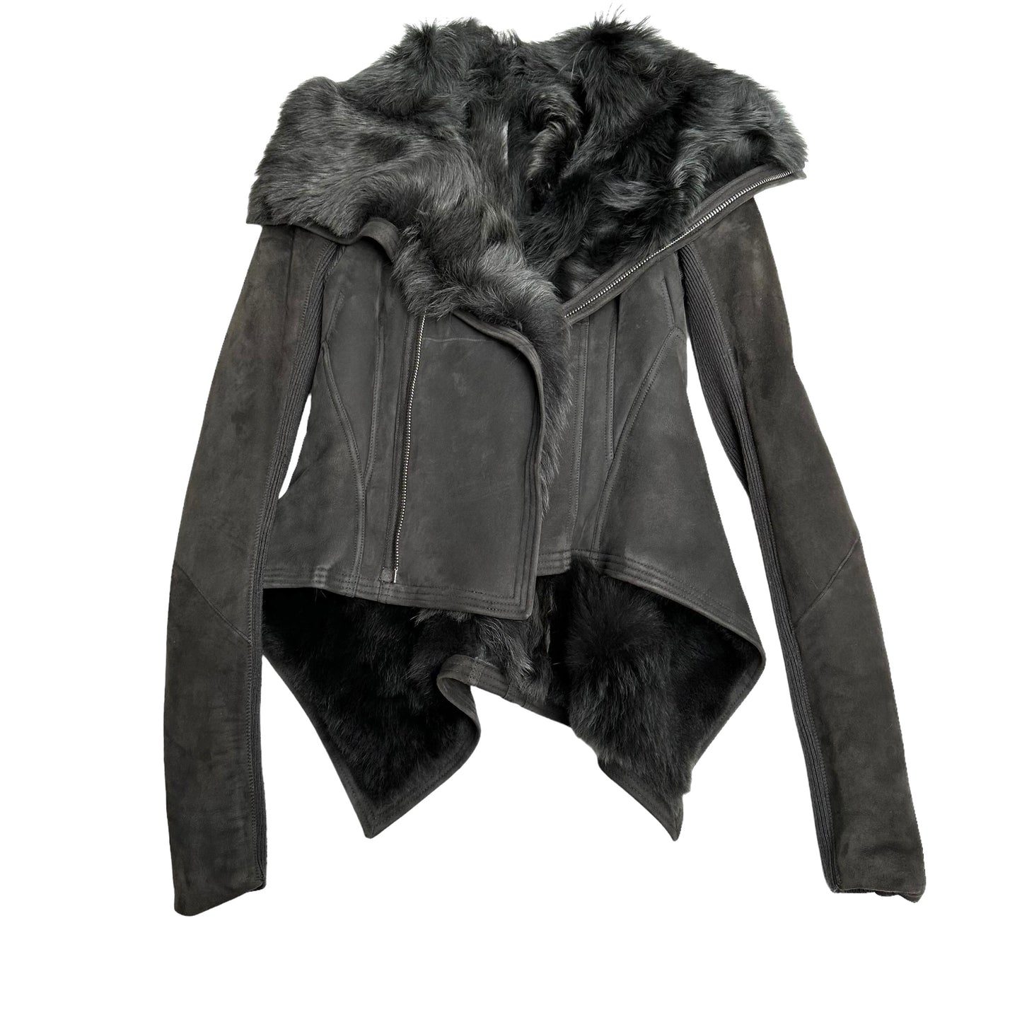 Suede and Fur Jacket - S