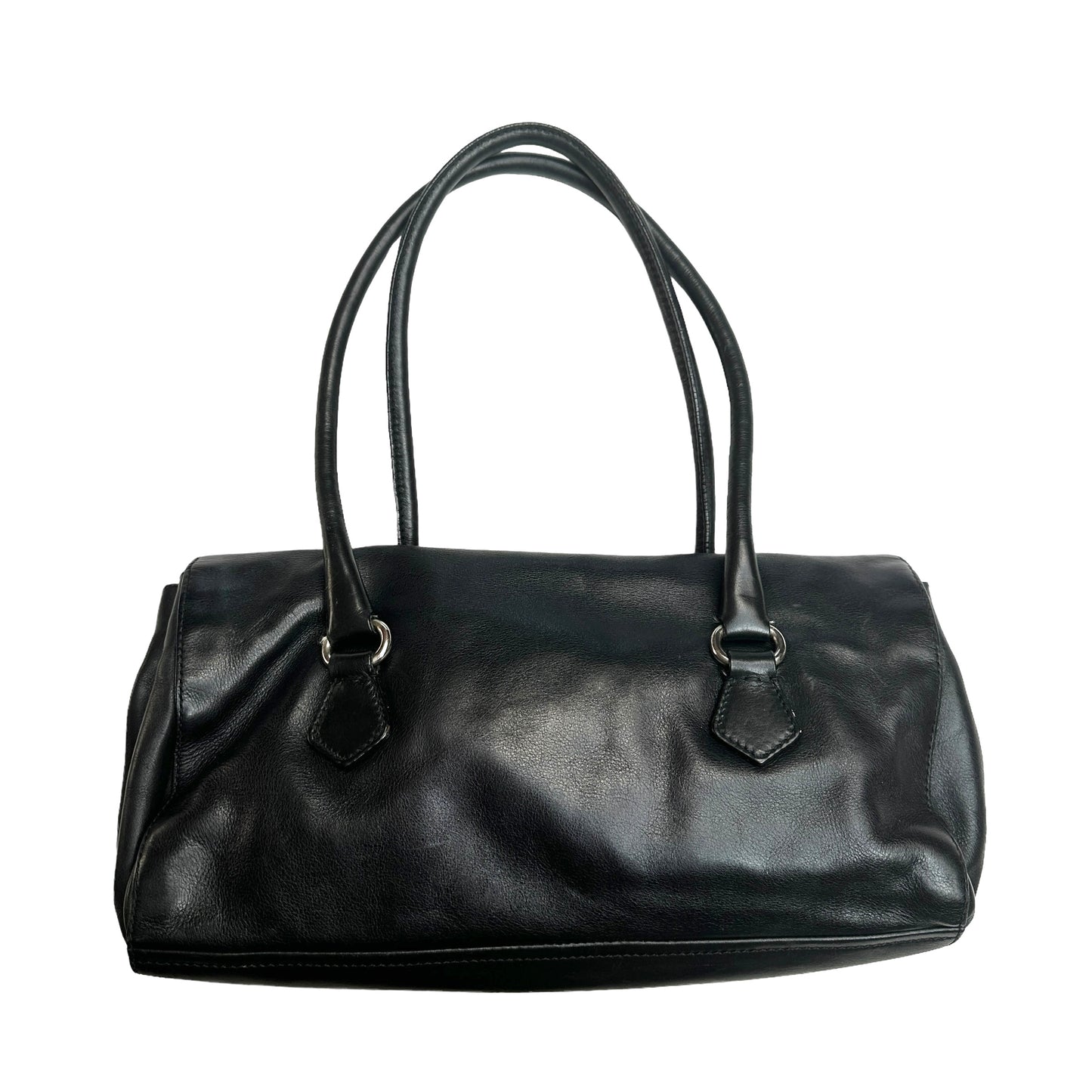 Vintage Black Logo Shoulder Bag