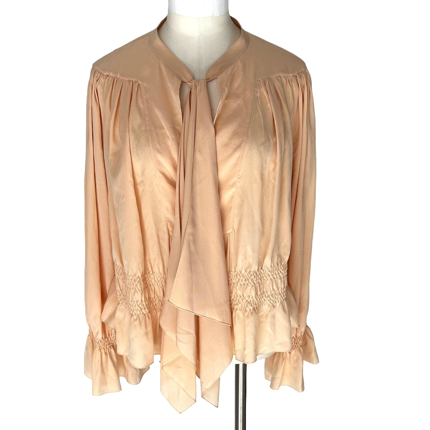 Light Orange Silk Blouse - S