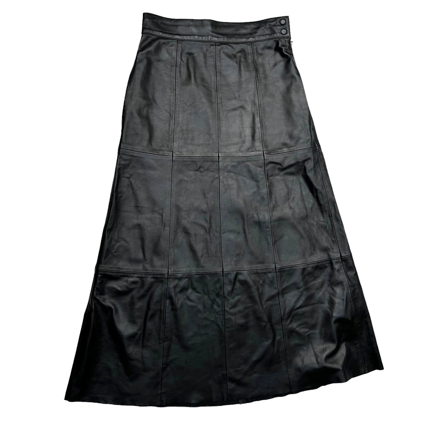 G. Label Black Leather Long Skirt - 4