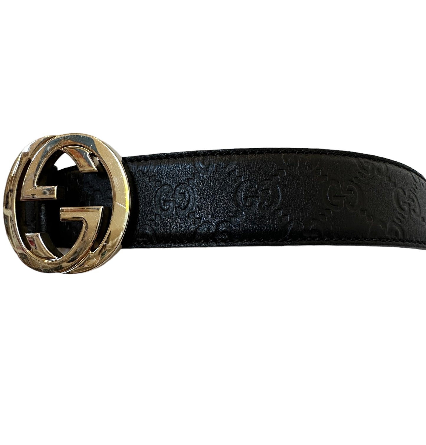 GG Monogram Leather Belt - L