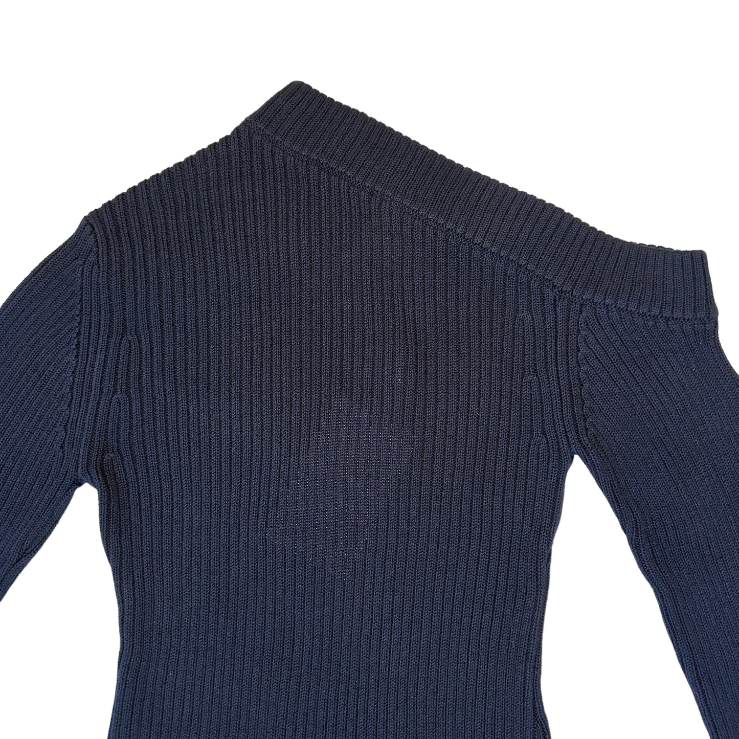 Black One-Shoulder Sweater - M