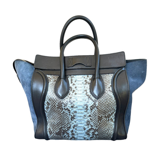 Blue Python Luggage Tote