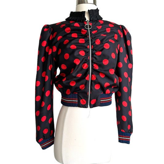 Polka Dot Bomber Jacket - M