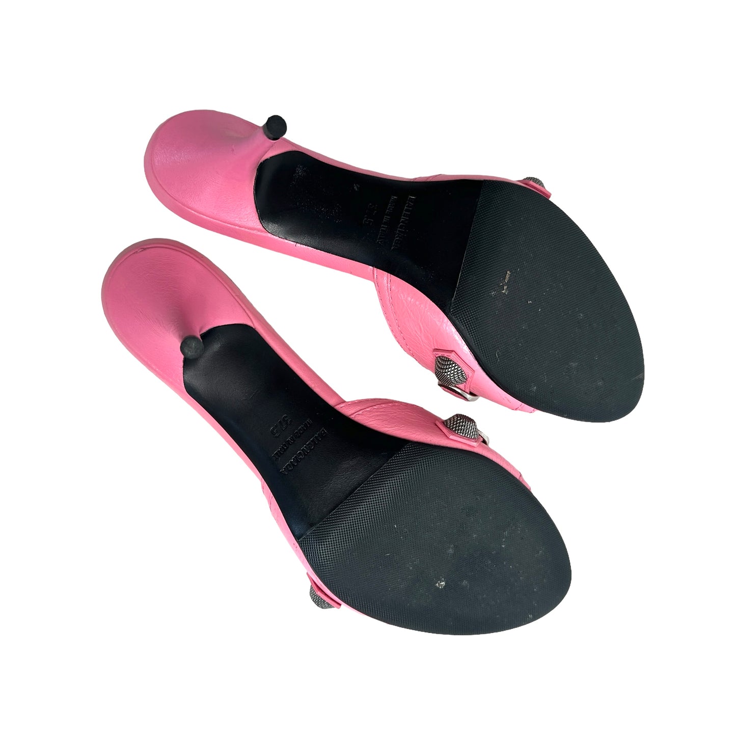 Pink Heeled Slides - 7.5
