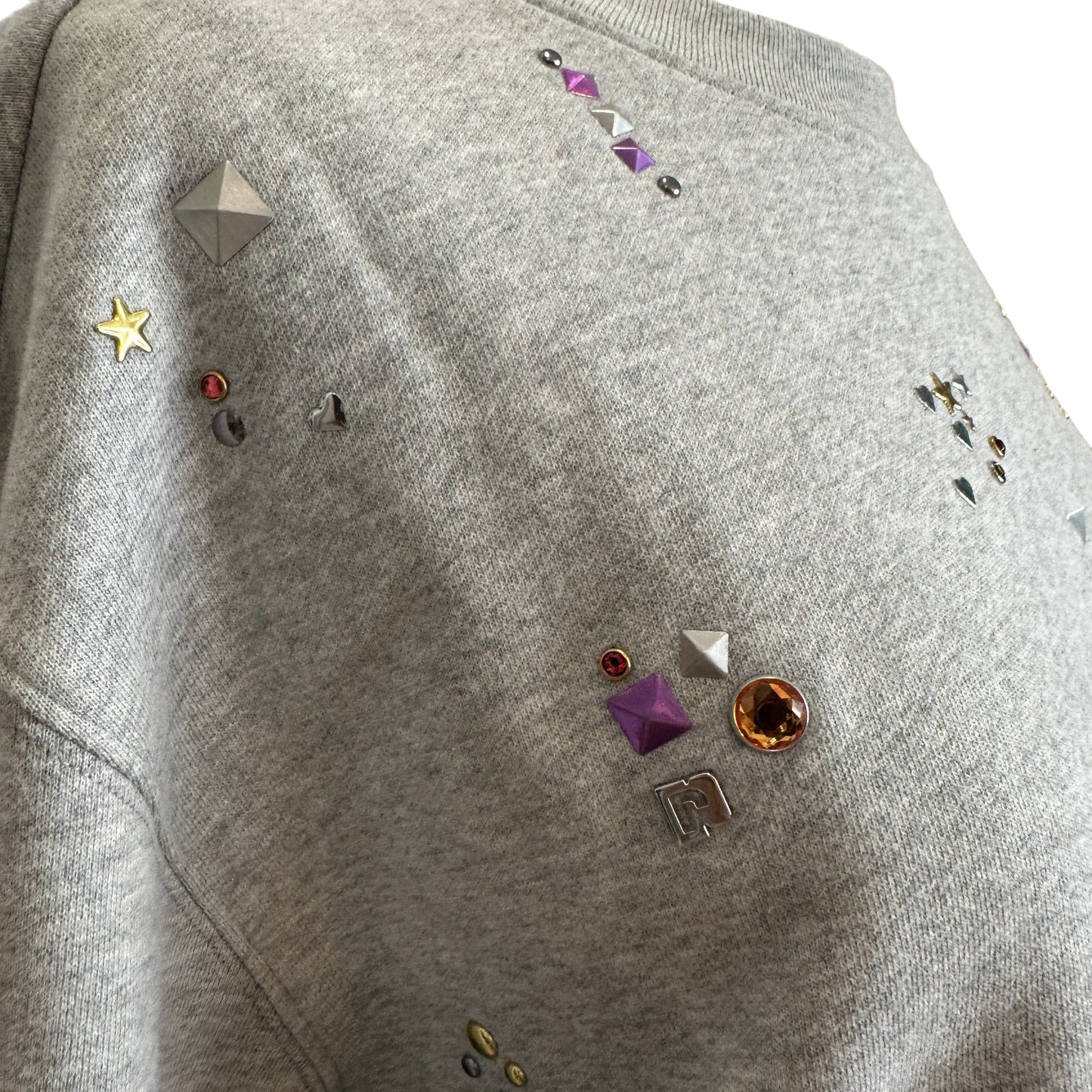 Cropped Jeweled Sweatshirt - M