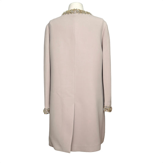 Crystal Embellished Beige Coat - M