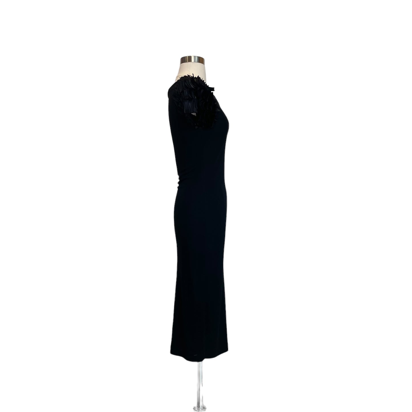 Black Ruffle Sleeve Dress - M