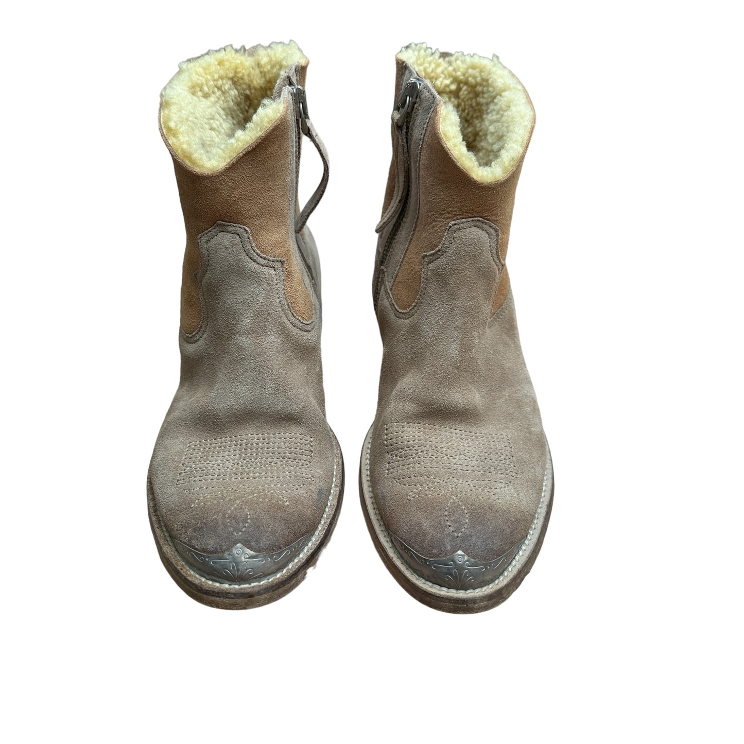 Suede & Shearling Boots - 7