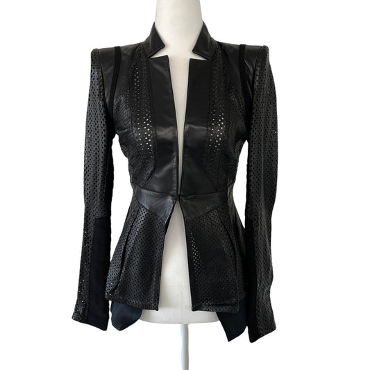 Leather Perforated Jacket - XS