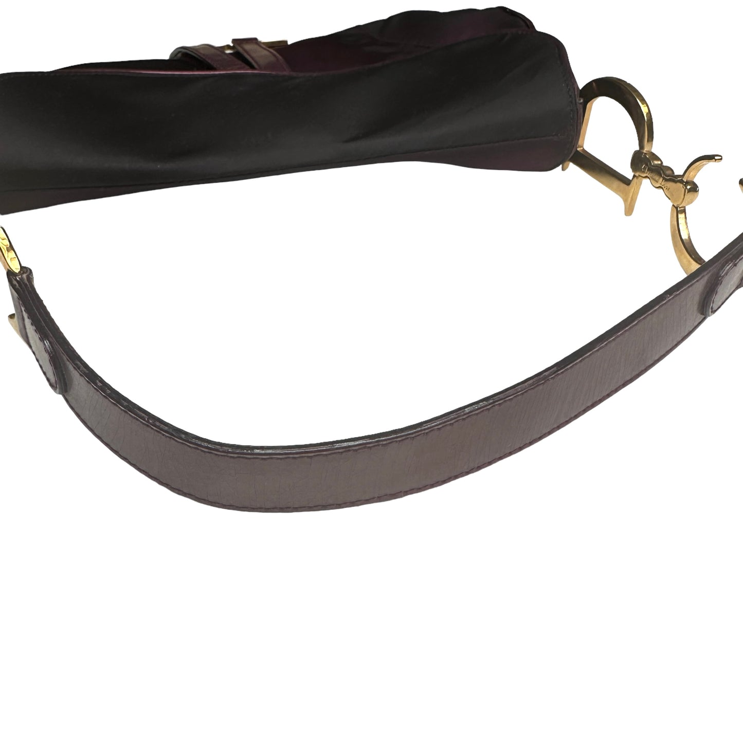 Purple Nylon & Leather Saddle Bag