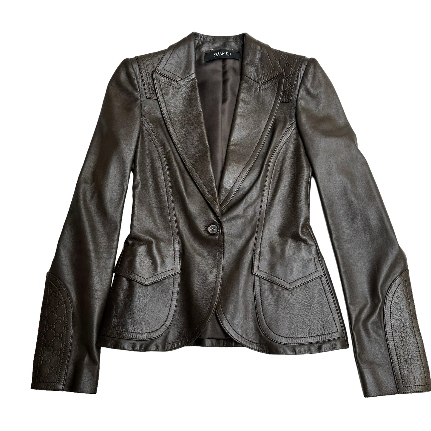 Logo Leather Blazer - S