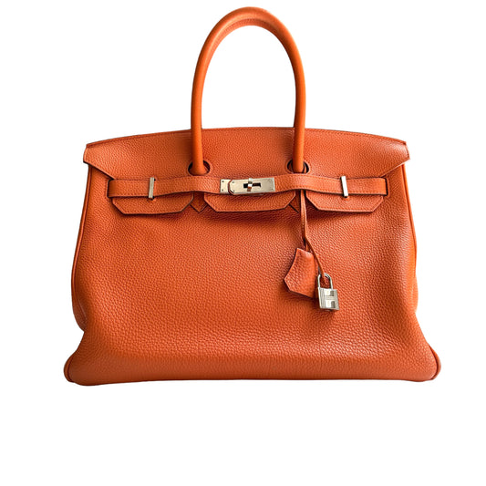 Orange Togo Birkin 35 Bag