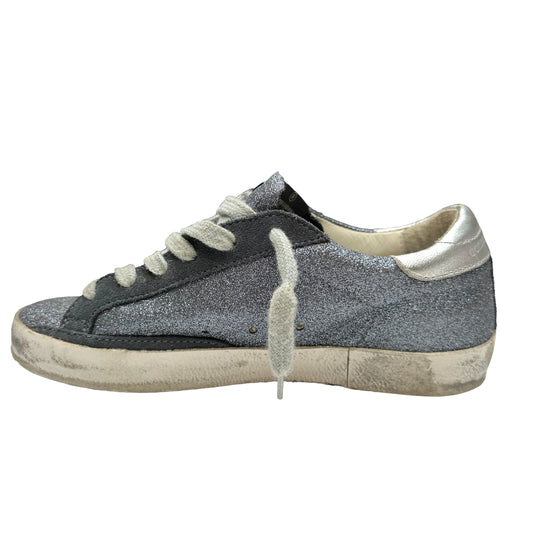 Grey Blue Glitter Sneakers - 6