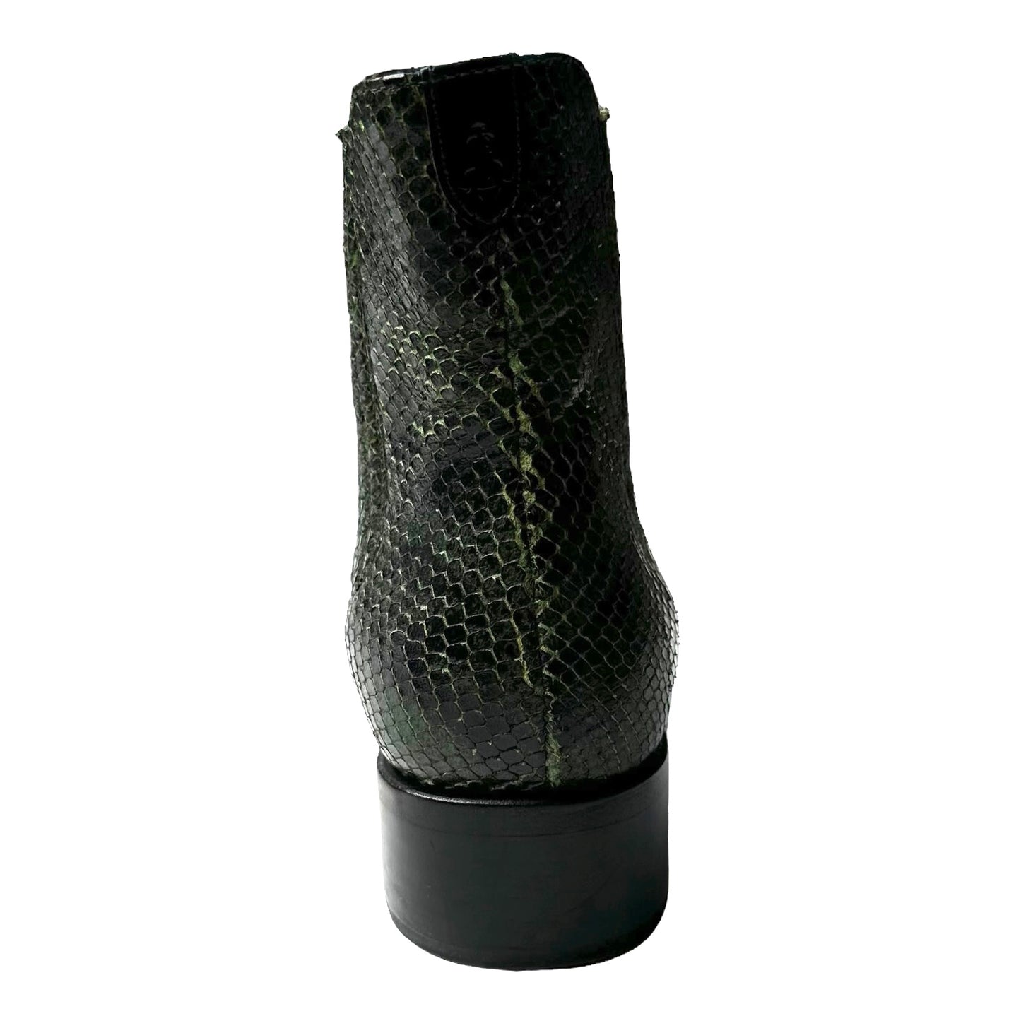 Green Python Embossed Boots -