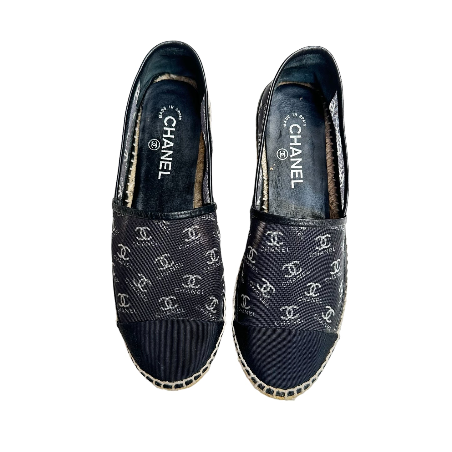 Logo Mesh and Leather Espadrilles
