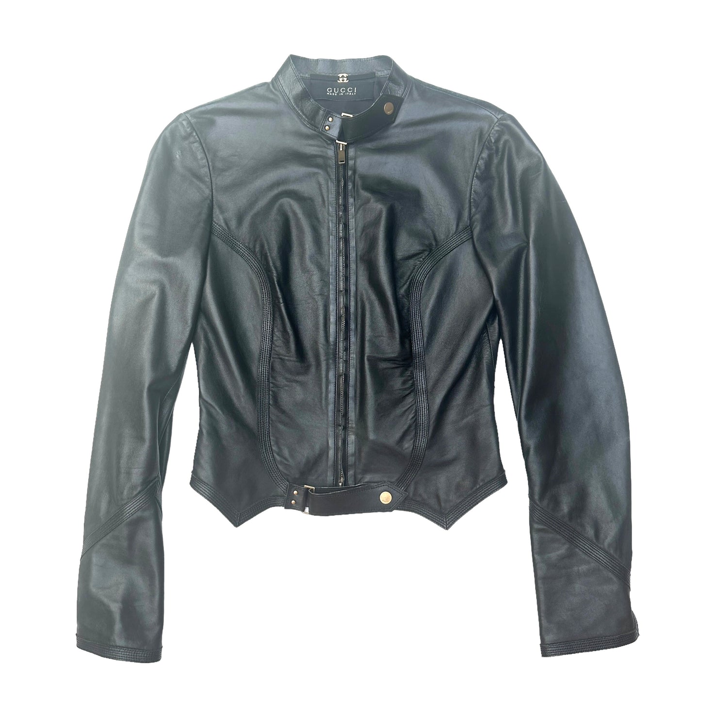 Black Leather Jacket by Tom Ford - S