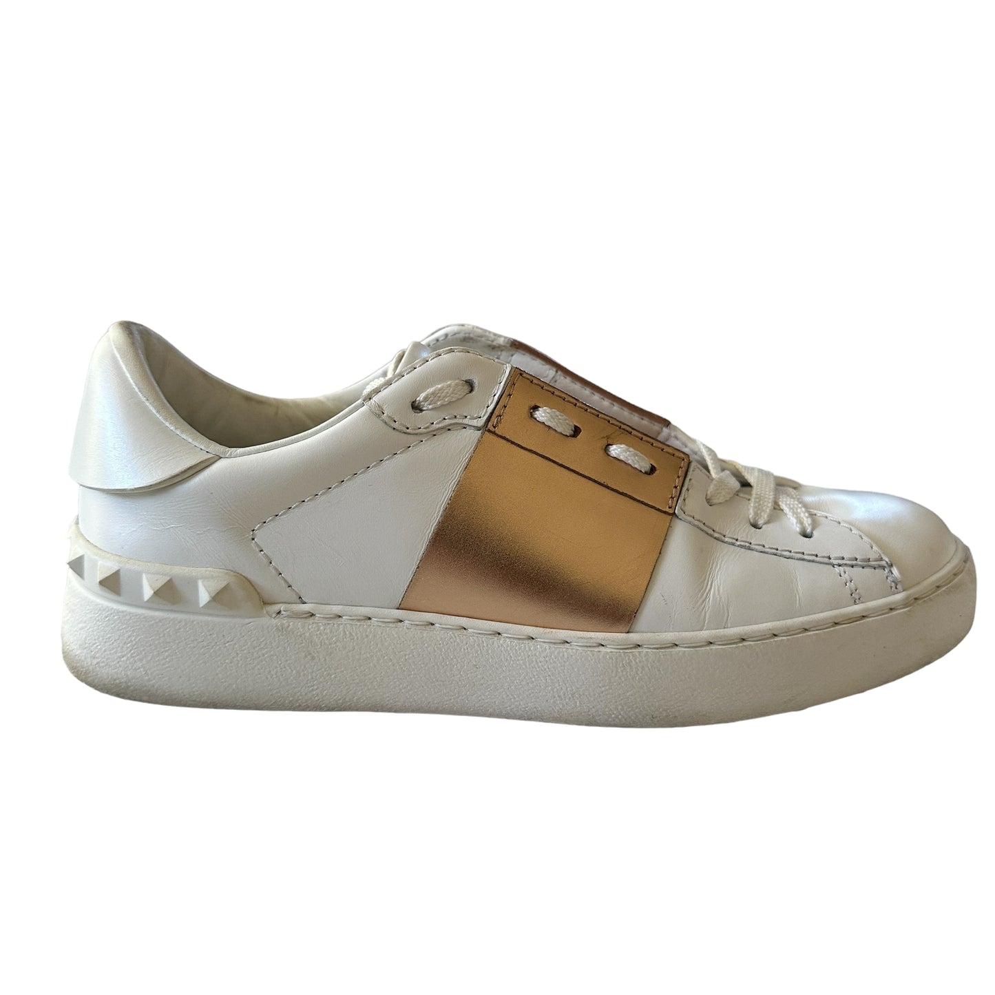 White / Rose Gold Sneakers - 7.5