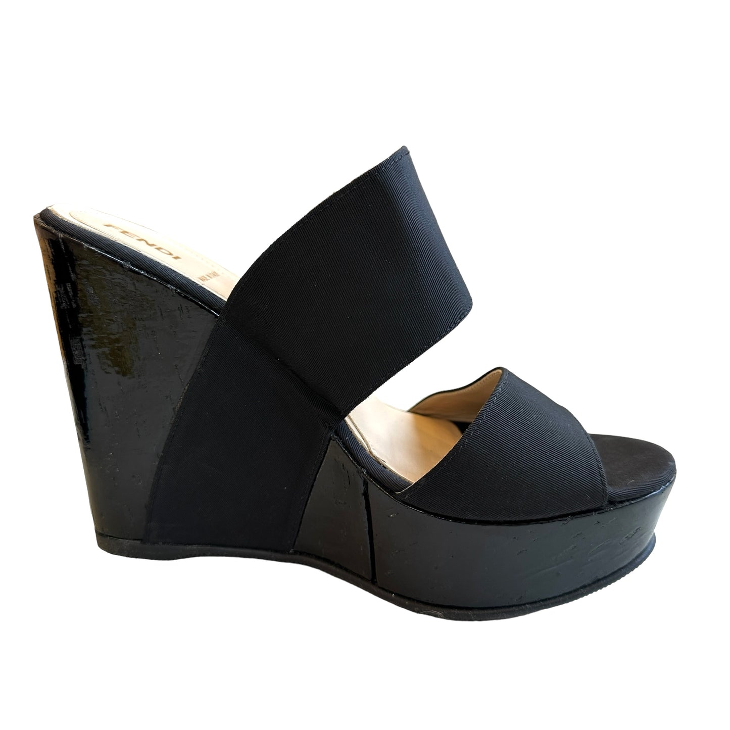 Black Platform Mules - 7.5