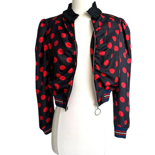 Polka Dot Bomber Jacket - M