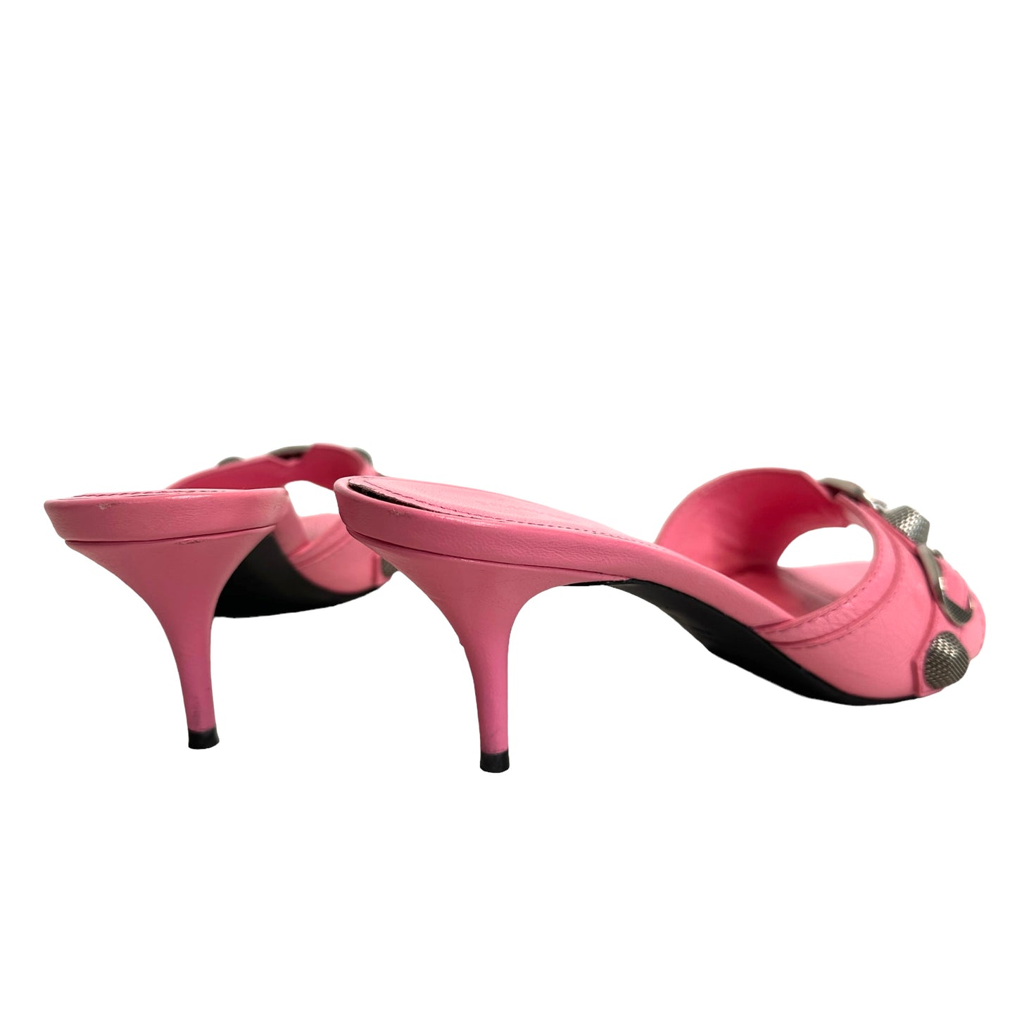 Pink Heeled Slides - 7.5