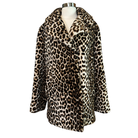Leopard Printed Shearling Coat - M