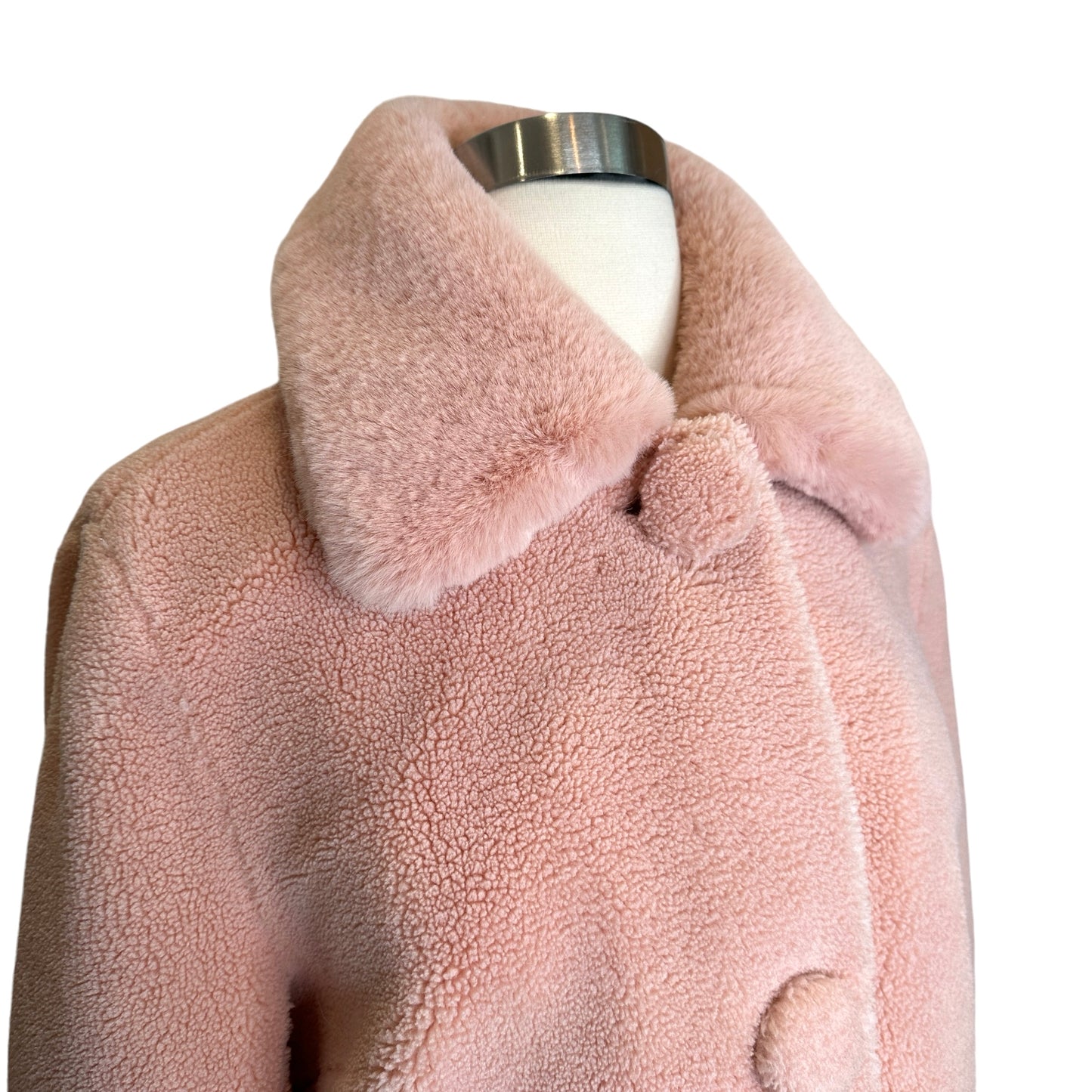 Pink Faux-Fur Jacket - M